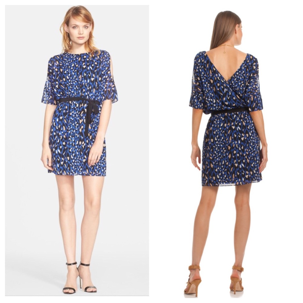 Trina Turk blue sheer dress